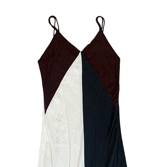 Conditions Apply Womens Avimaria Colorblock Black White Slip Sundress Maxi Dress - Picture 4 of 16